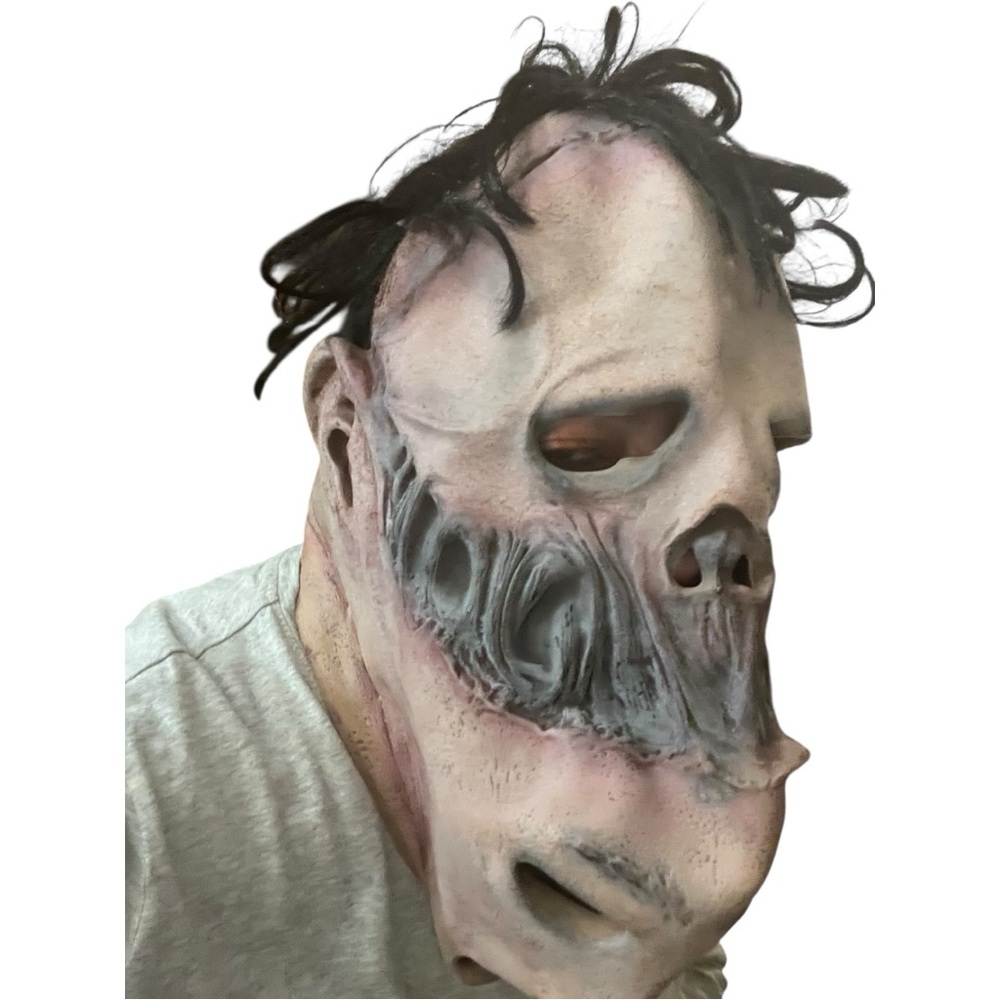 Scary Halloween double face  horror adult latex with hair